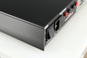 Rear right corner of a used Naim NAIT 5si Integrated Amplifier in a black finish