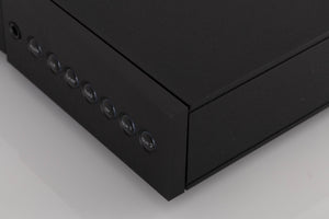 Front right corner of a used Naim Nait XS-2 Integrated Amplifier in a Black finish