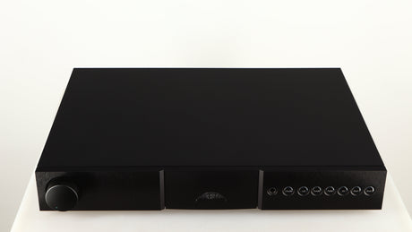 Top of a used Naim Nait XS-2 Integrated Amplifier in a black finish