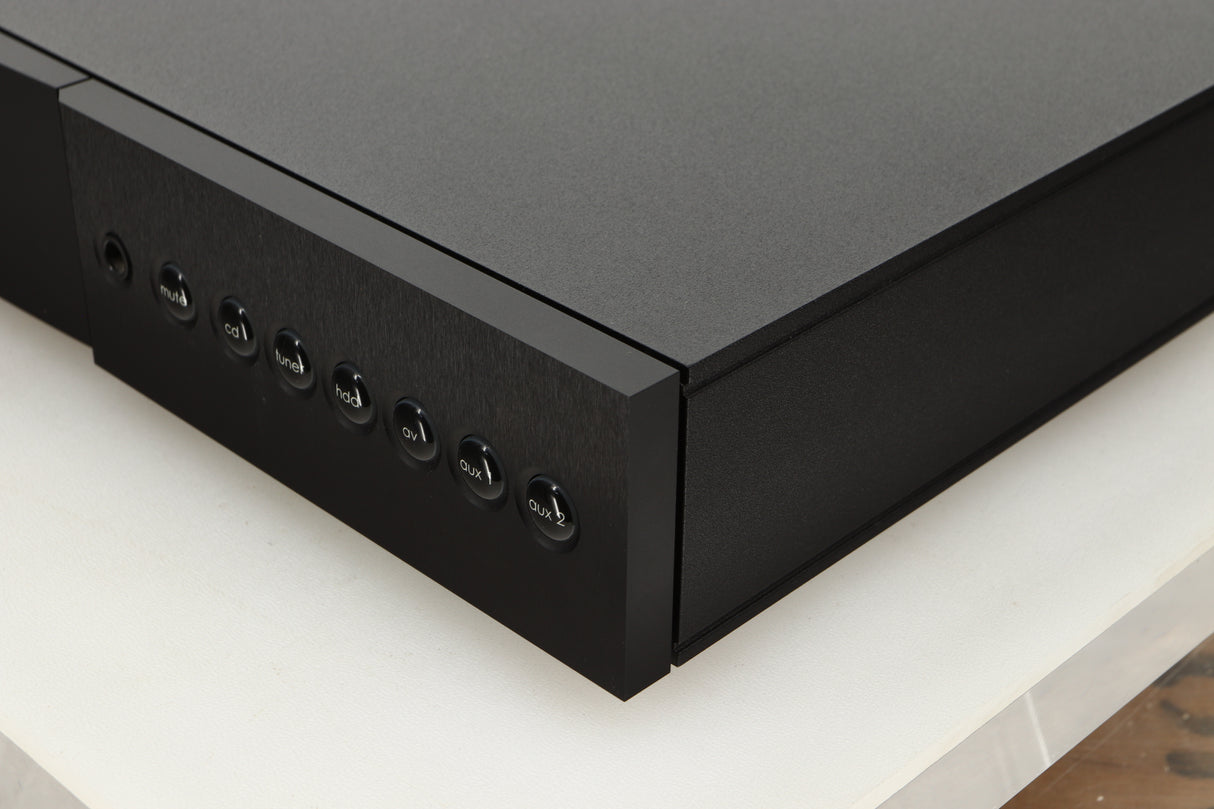 Front right corner view of a used Naim Nait XS-2 Integrated Amplifier