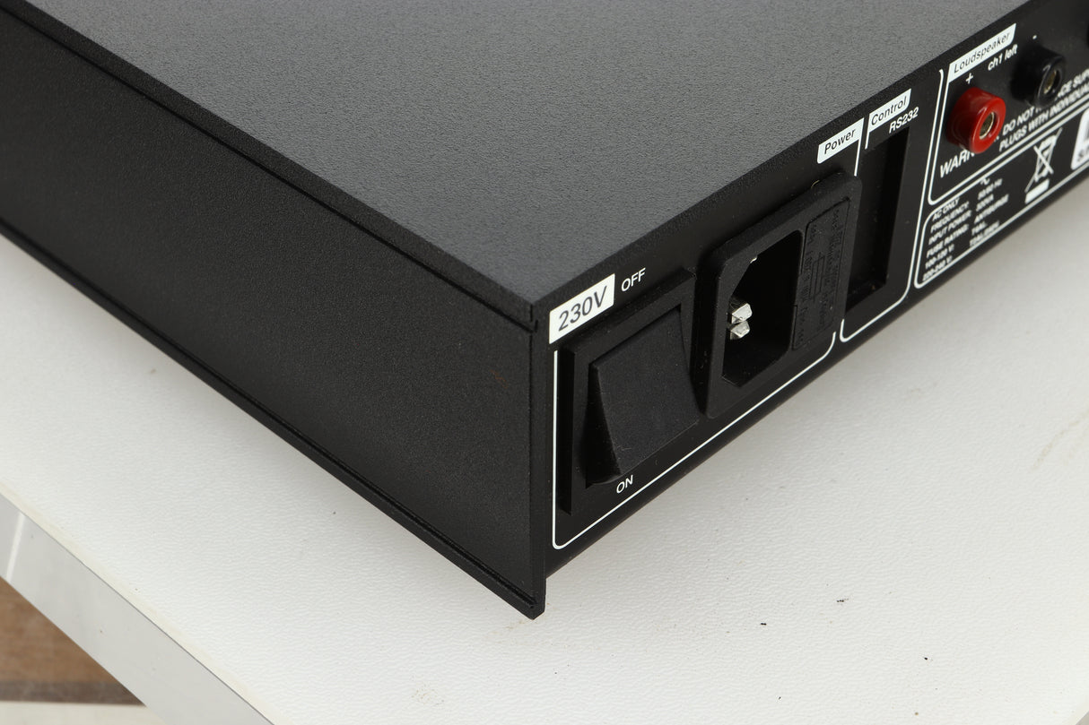 Rear left corner view of a used Naim Nait XS-2 Integrated Amplifier 