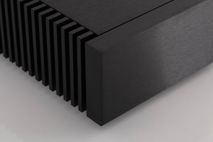 Front left corner view of a used Naim NAP 250 Power Amplifier