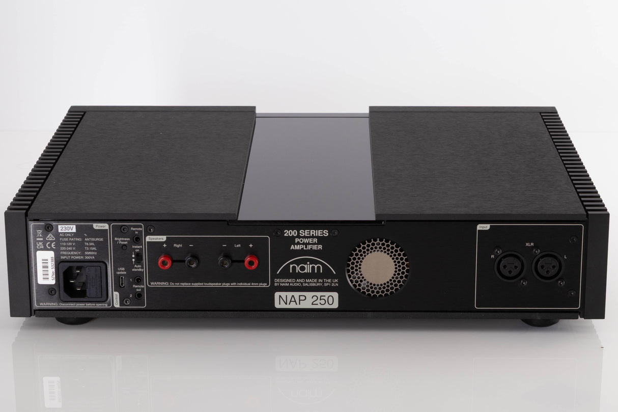 Rear view of a used Naim NAP 250 Power Amplifier
