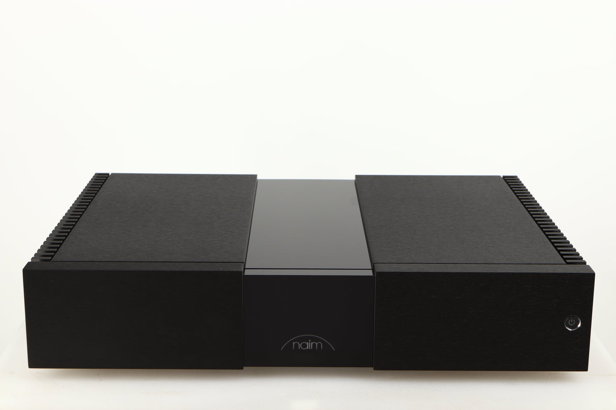 Front view of a used Naim NAP 250 Power Amplifier in a black finish