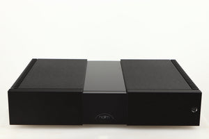 Front view of a used Naim NAP 250 Power Amplifier in a black finish
