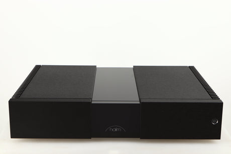 Front view of a used Naim NAP 250 Power Amplifier in a black finish