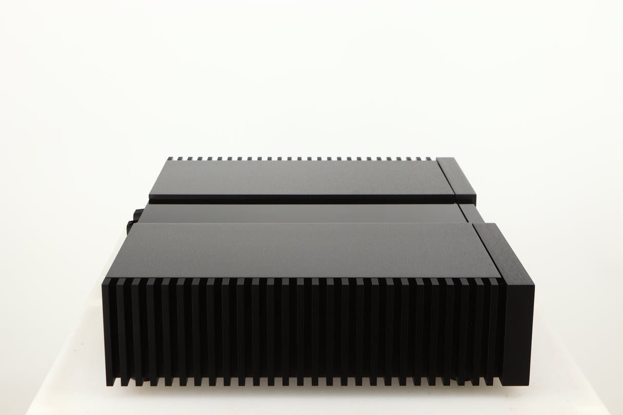Left side view of a used Naim NAP 250 Power Amplifier in a black finish