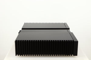 Left side view of a used Naim NAP 250 Power Amplifier in a black finish
