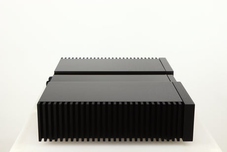 Left side view of a used Naim NAP 250 Power Amplifier in a black finish