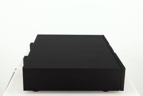 Left side view of a used Naim NAP 250 Power Amplifier in a black finish