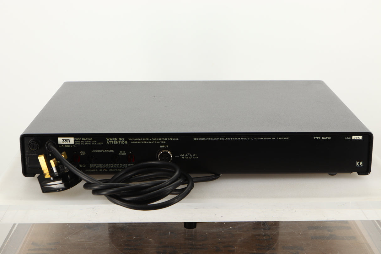 Rear view of a used Naim NAP90/3 Power Amplifier