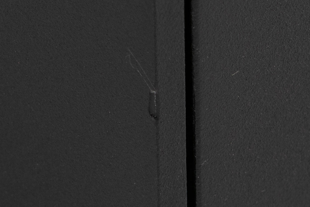 Close up of a used Naim NAP100 Power Amplifier in a Black finish showing small nick on fascia