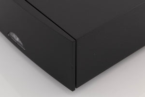 Front right corner of a used Naim NAP100 Power Amplifier in a Black finish