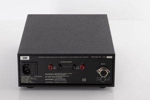 Rear view of a used Naim NAP140 Power Amplifier in a Black finish showing Main Input and SNAIC Input