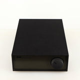 Top of a used Naim NAP140 Power Amplifier in a black finish