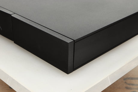 Front right corner view of a used Naim NAP150X Power Amplifier