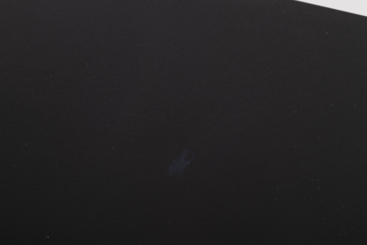 Close up of a used Naim NAP160 Power Amplifier in a Black finish showing some damage on top