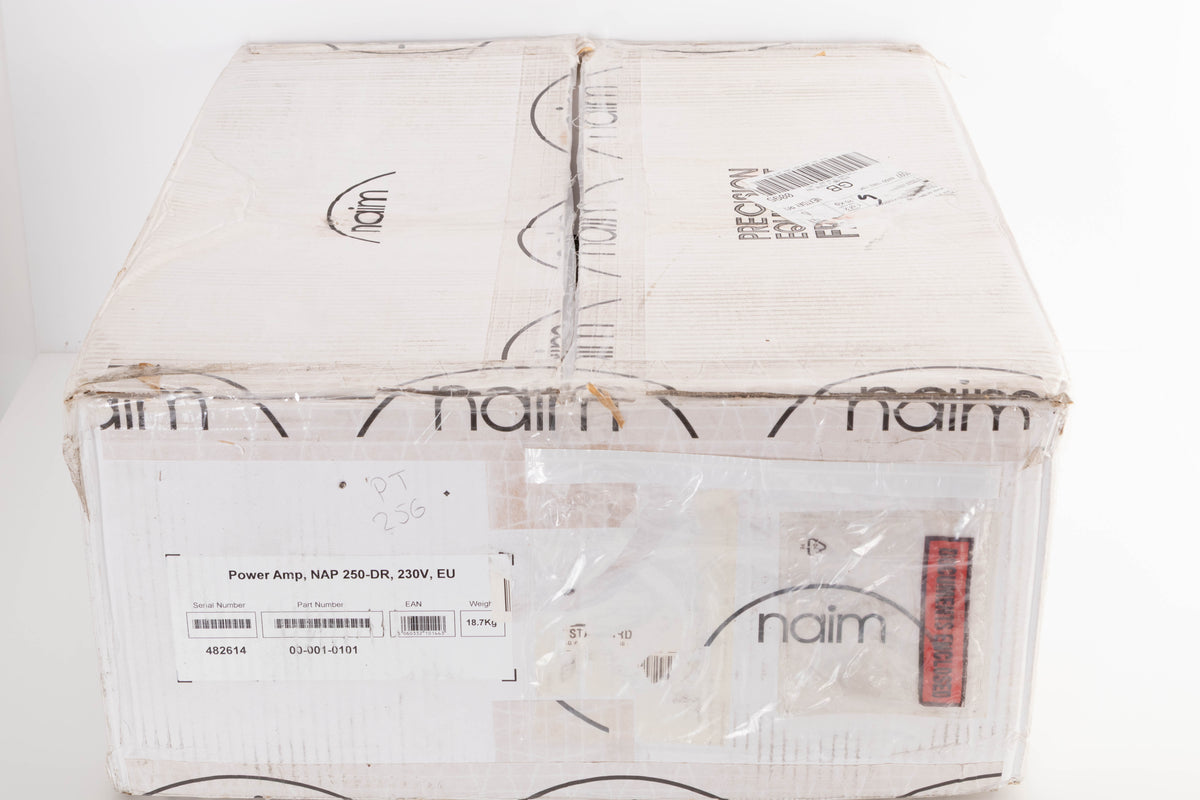 Box for a used Naim NAP250 DR Power Amplifier in a Black finish