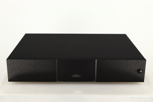 Front view of a used Naim NAP250 DR Power Amplifier in a black finish