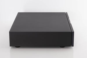 Left side view of a used Naim NAP250 DR Power Amplifier in a Black finish