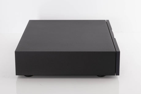 Left side view of a used Naim NAP250 DR Power Amplifier in a Black finish