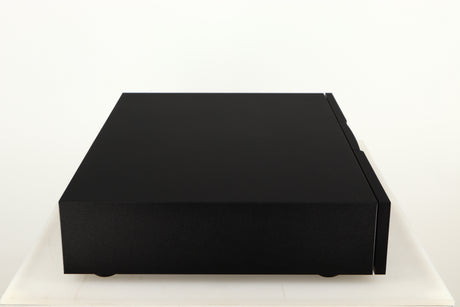 Left side view of a used Naim NAP250 DR Power Amplifier in a black finish
