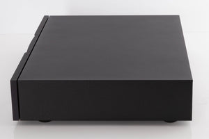 Right side view of a used Naim NAP250 DR Power Amplifier in a Black finish