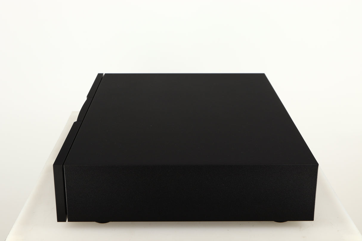 Right side view of a used Naim NAP250 DR Power Amplifier in a black finish