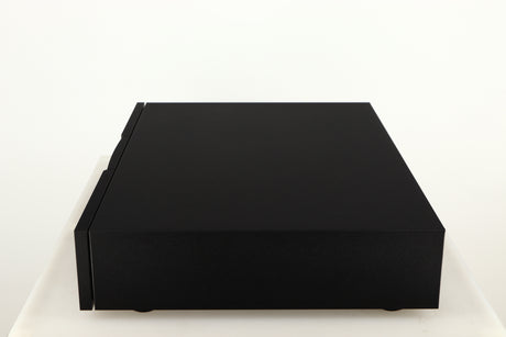 Right side view of a used Naim NAP250 DR Power Amplifier in a black finish