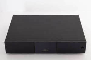 Top of a used Naim NAP250 DR Power Amplifier in a Black finish
