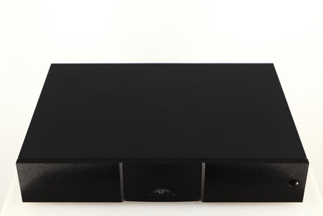Top of a used Naim NAP250 DR Power Amplifier in a black finish
