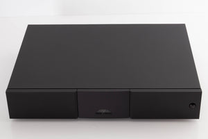 Top of a used Naim NAP250 DR Power Amplifier in a Black finish