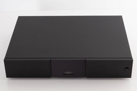 Top of a used Naim NAP250 DR Power Amplifier in a Black finish
