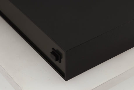 Front right corner of a used Naim NAP250 Power Amplifier in a black finish