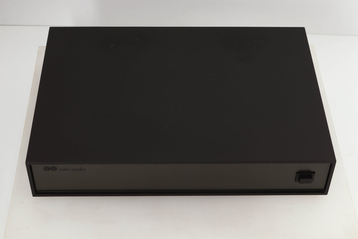 Top of a used Naim NAP250 Power Amplifier in a black finish