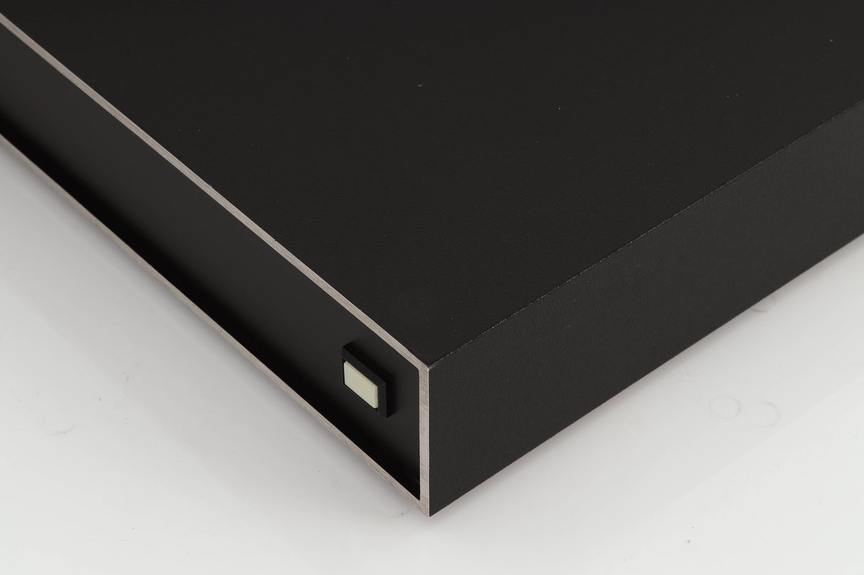 Front right corner of a used Naim NAP250 Power Amplifier in a black finish