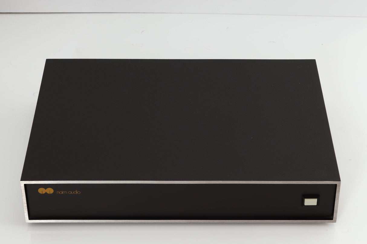 Top of a used Naim NAP250 Power Amplifier in a black finish