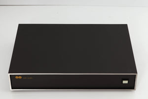Top of a used Naim NAP250 Power Amplifier in a black finish