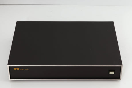 Top of a used Naim NAP250 Power Amplifier in a black finish