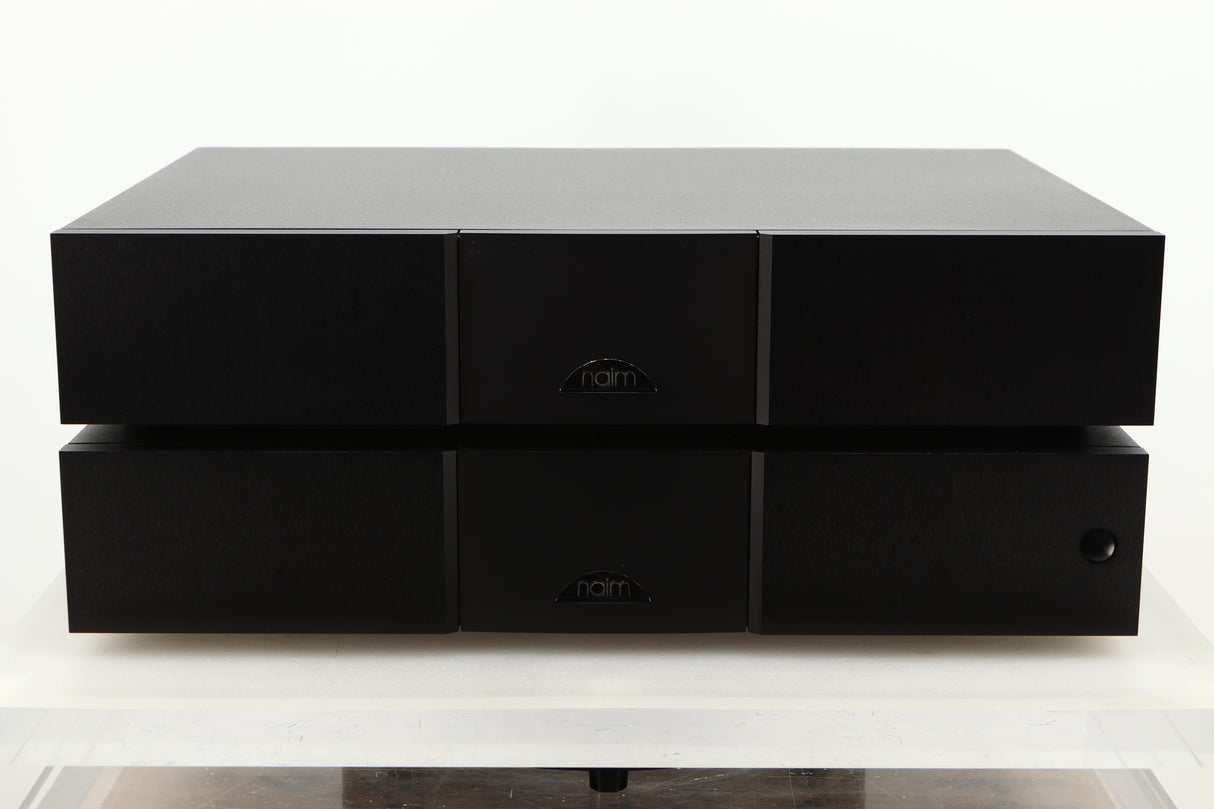 Front view of a used Naim NAP300DR Power Amplifier and Power Supply 
