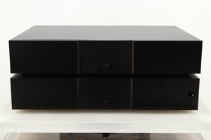 Front view of a used Naim NAP300DR Power Amplifier and Power Supply 
