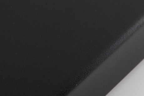 Close up of a used Naim NAP90 Power Amplifier in a Black finish showing scratches on top