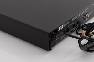 Rear right corner of a used Naim NAP90 Power Amplifier in a Black finish