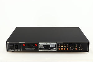 Rear view of a used Naim Nait 5si Integrated Amplifier in a black finish showing Phono Inputs, Phono Outputs and Mains Input