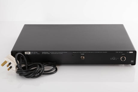Rear view of a used Naim NAT03 FM Tuner in a Black finish showing DIN Output