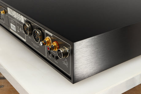 Rear left corner of a used Naim ND555 Media Player in a black finish