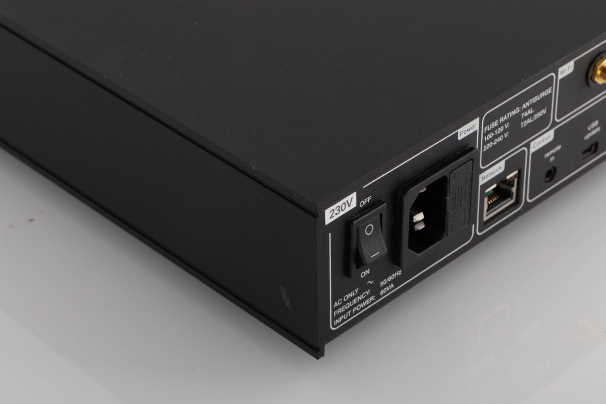Rear left corner view of a used Naim ND5XS Streamer