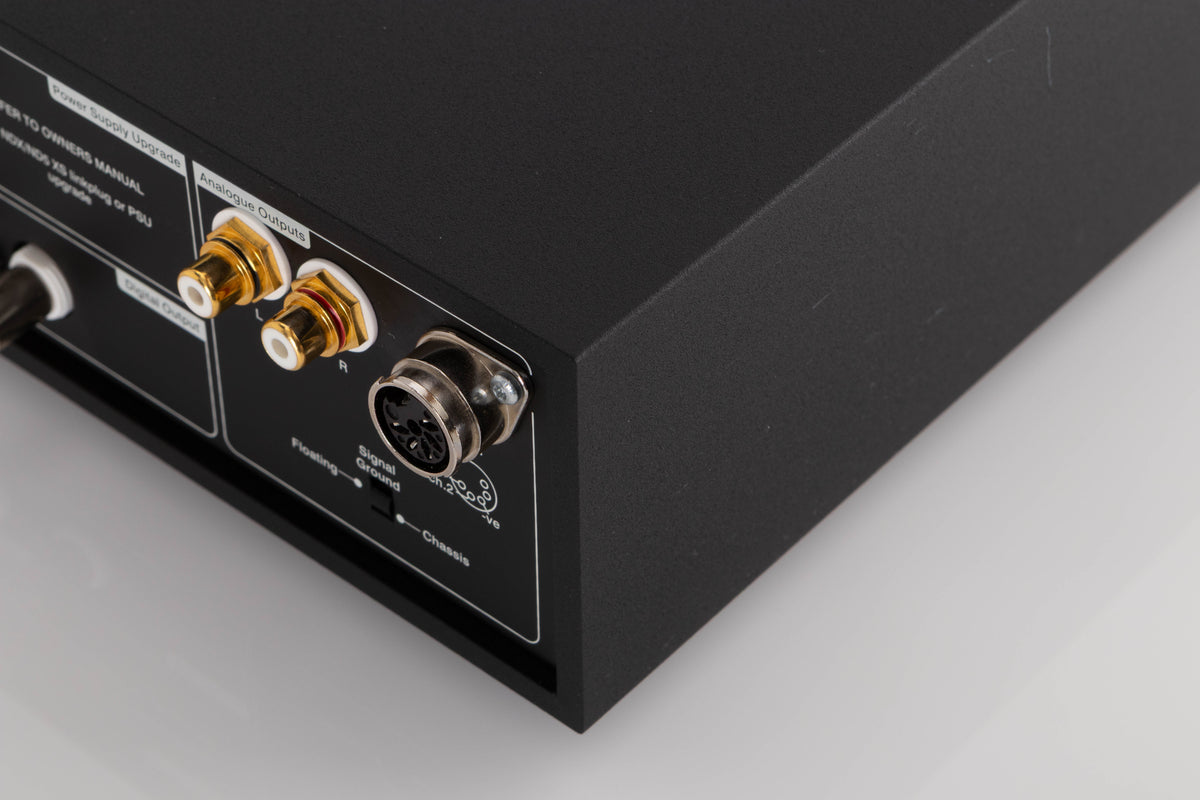 Rear left corner of a used Naim NDX Network Streamer in a Black finish