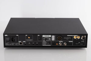 Rear view of a used Naim NDX Network Streamer in a Black finish showing Mains Input, Digital Inputs, Digital Output, USB Input, Network Input, Optical Input and Analogue Outputs