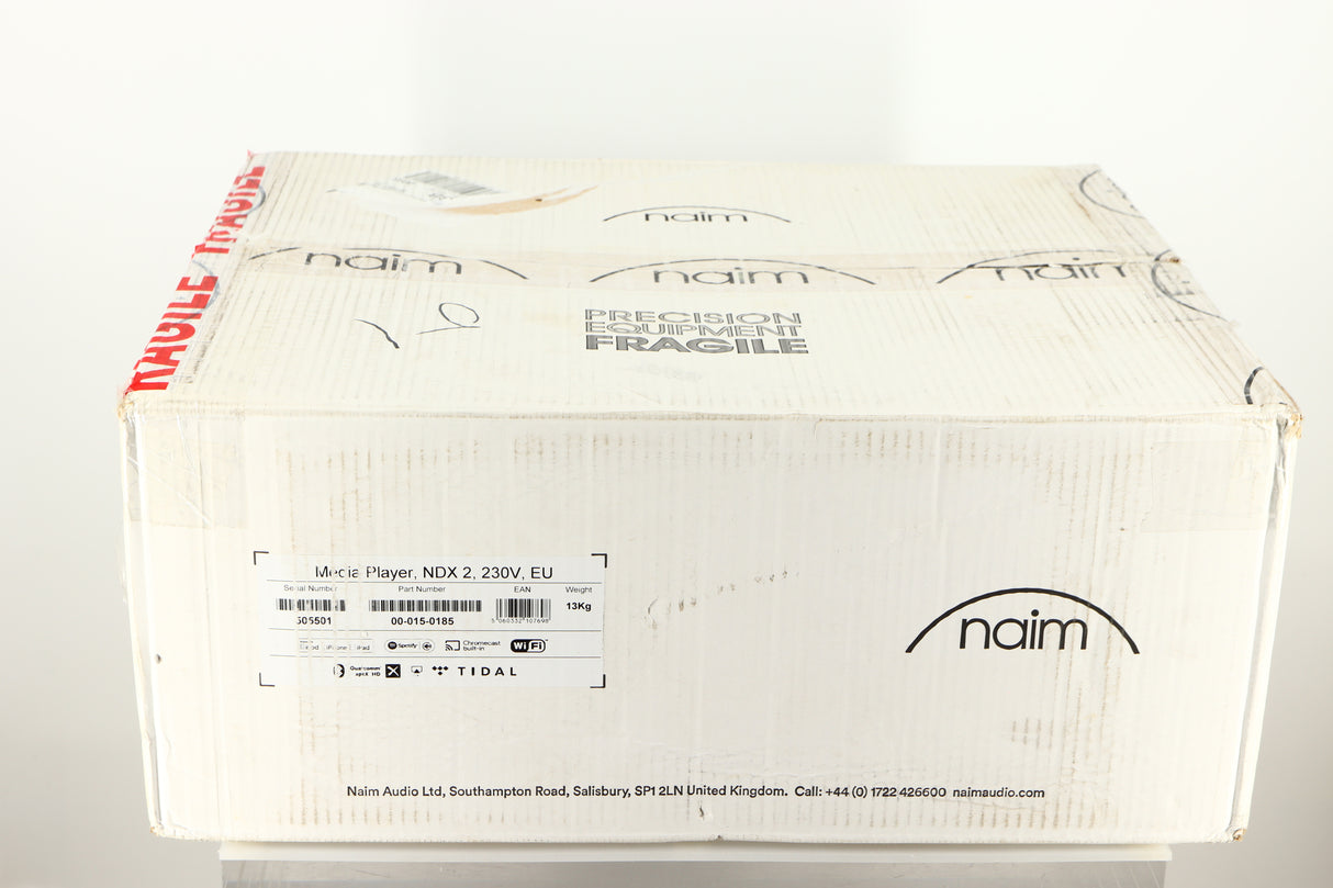 Box for a used Naim NDX2 Network Streamer in a black finish